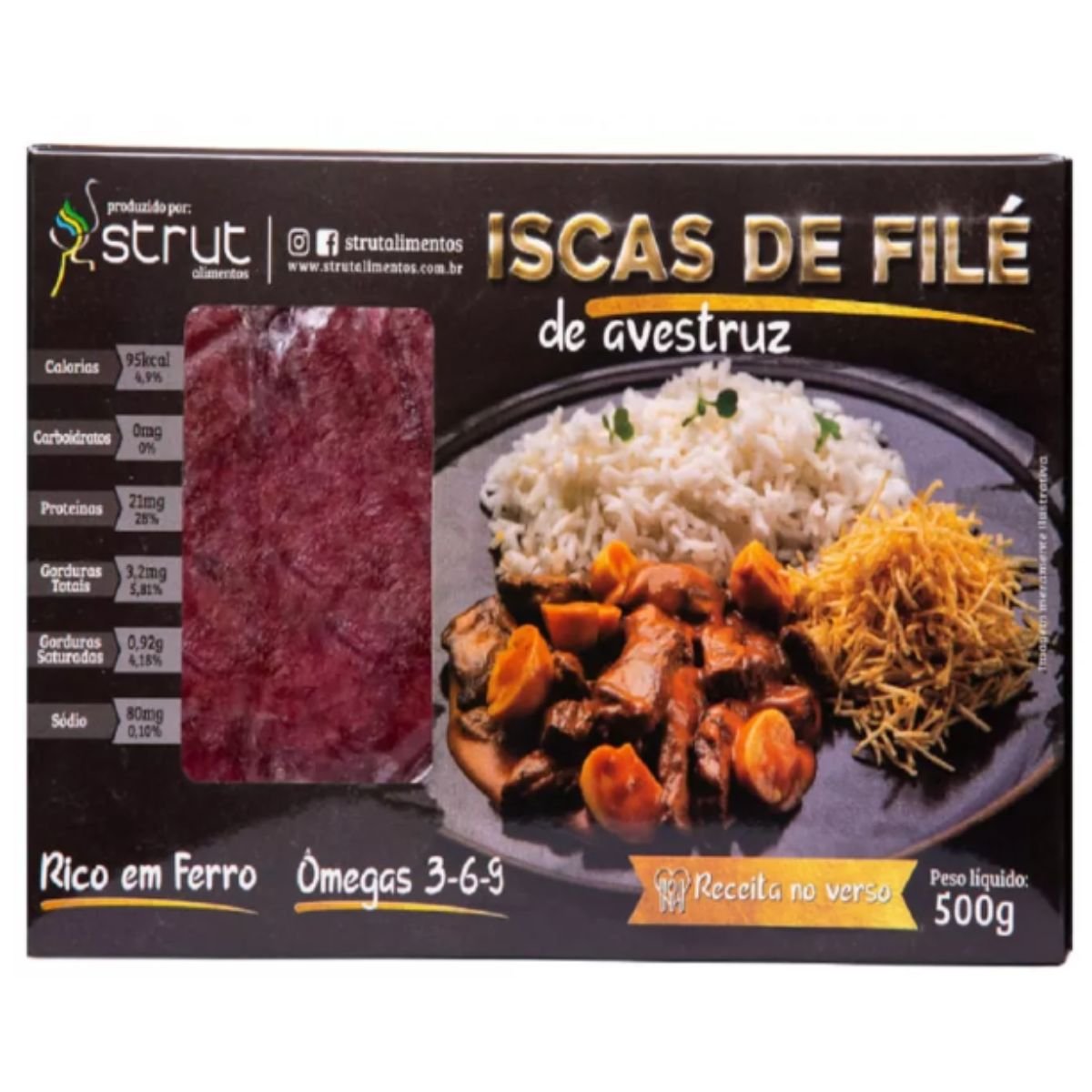 Isca de Filé de Avestruz 500 g