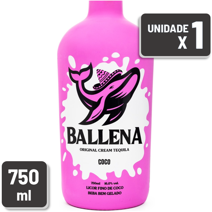 Licor Ballena Coco Garrafa Vidro 750ml