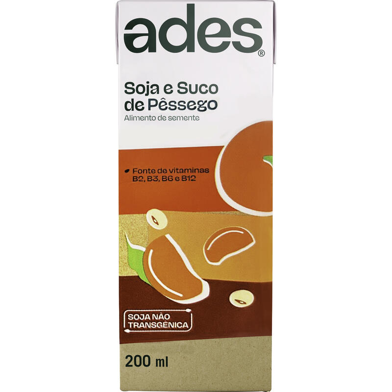 Alimento Ades À Base de Soja Pêssego 200ml