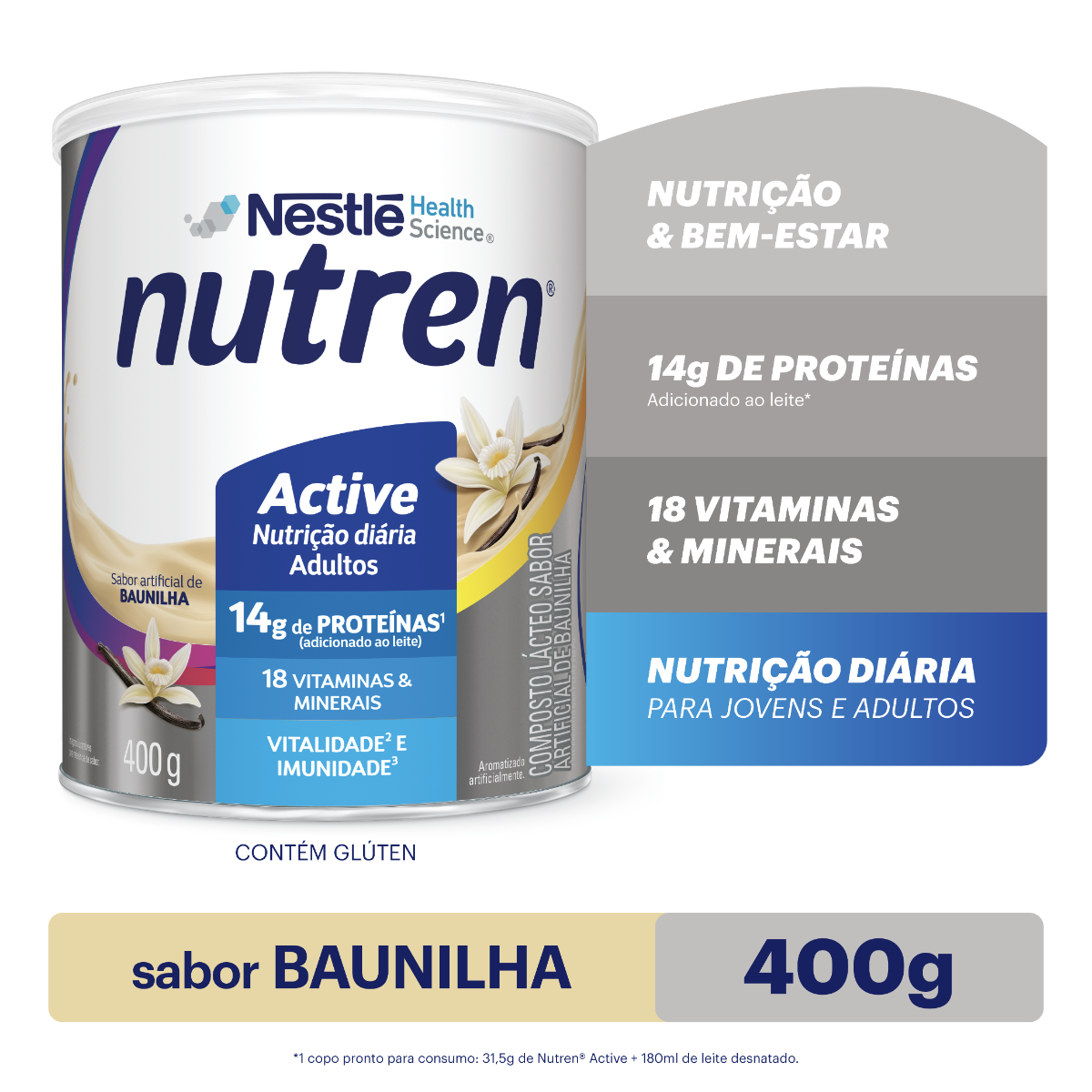 Composto Lácteo Baunilha Nutren Active Lata 400g