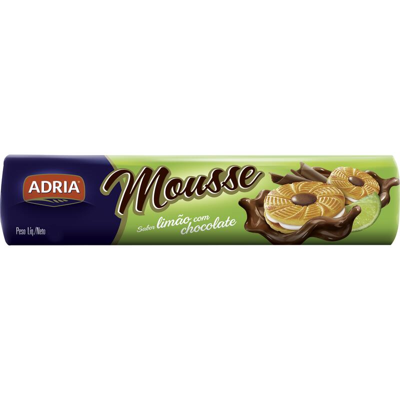 Biscoito Adria Mousse Limão com chocolate 150g