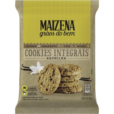 Biscoito Integral Cookies Maizena Baunilha 30g