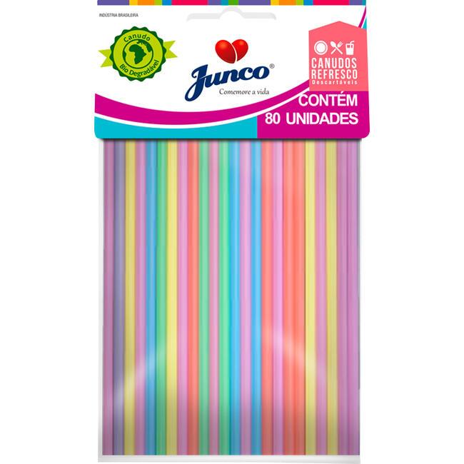 Canudo para Refrigerante Junco Sortido 80 un