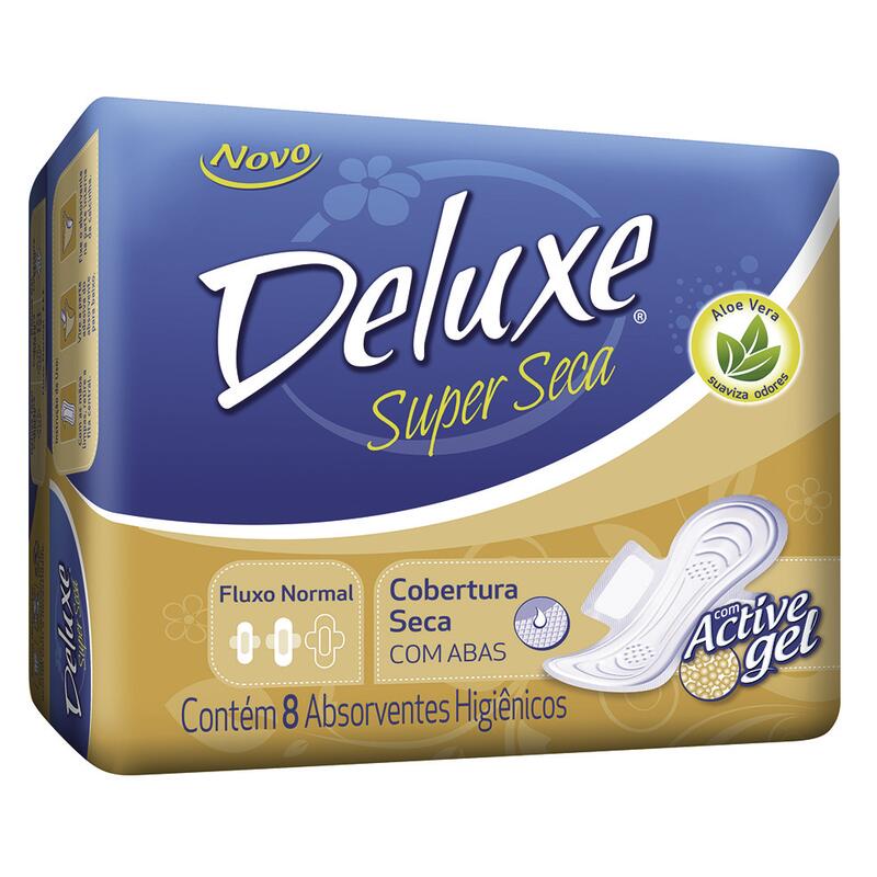 Absorvente Deluxe Seca - Com abas 8 un