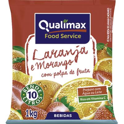 Refresco em Pó Qualimax Laranja e Morango 1kg