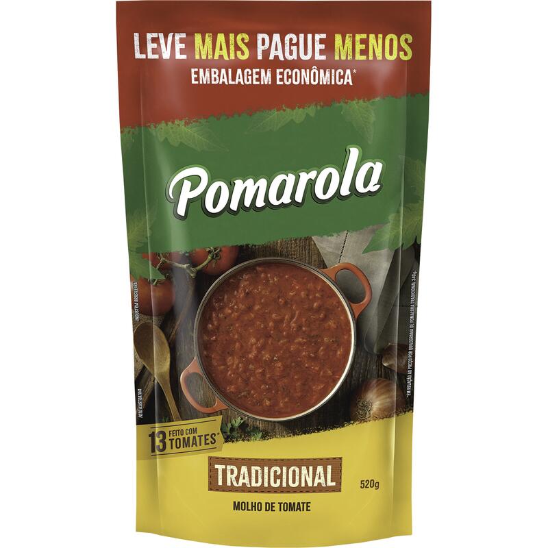 Molho de Tomate Pomarola Tradicional 520g
