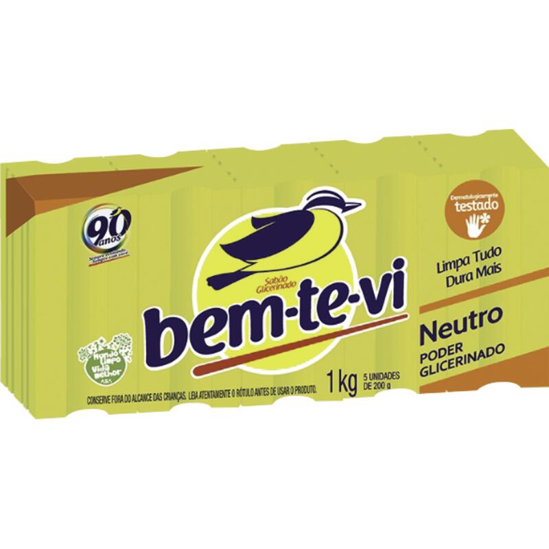 Sabão em Pedaço Bem-te-vi Neutro 5x200g