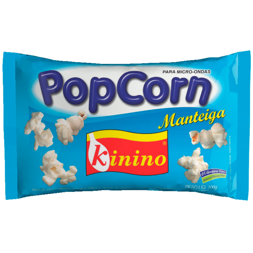 Pipoca de Micro-ondas Kinino Manteiga 100g
