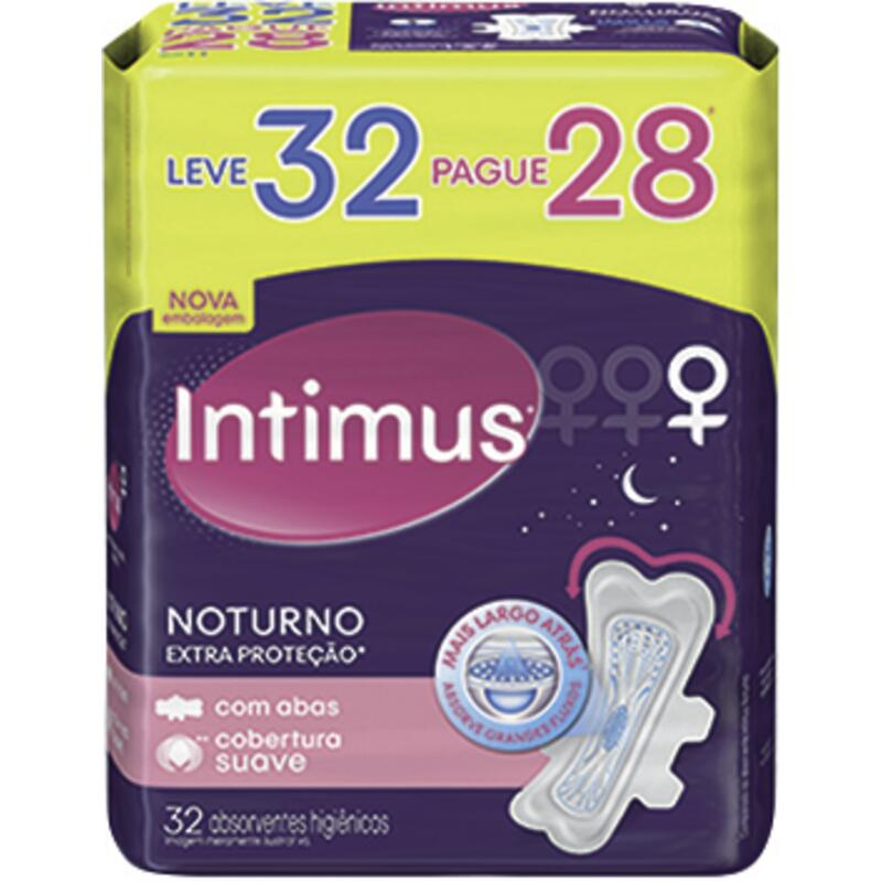 Absorvente Noturno Intimus Gel Com Abas 32 un