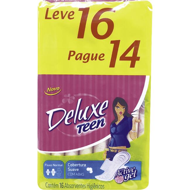Absorvente Deluxe Teen Com abas 16 un