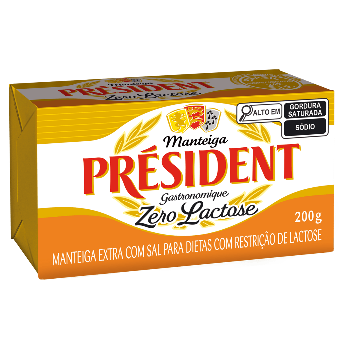 Manteiga Extra com Sal Zero Lactose Président Gastronomique  200g