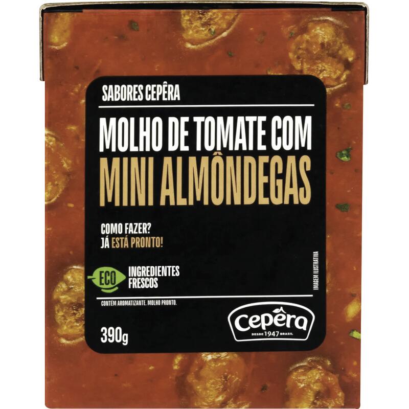 Molho de Tomate Cepêra Mini Almôndegas 390g