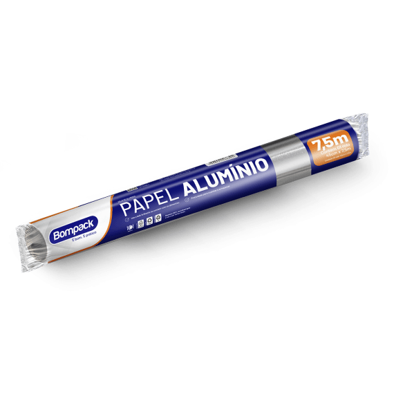 Rolo de Papel Alumínio BOMPACK 0.45x7.5m
