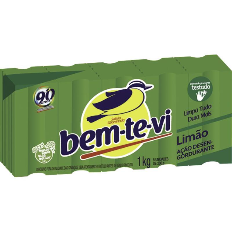 Sabão em Pedaço Bem-Te-Vi Limão 5x200g