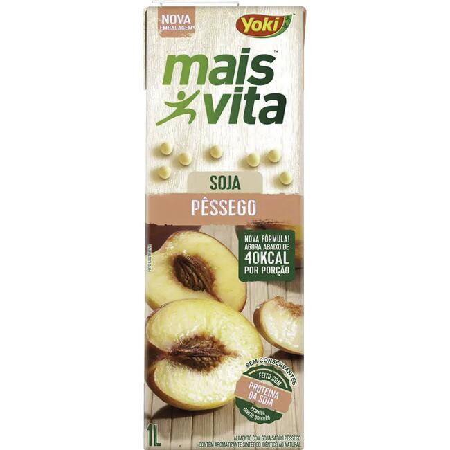 Alimento Mais Vita Yoki À Base de Soja Pêssego 1L
