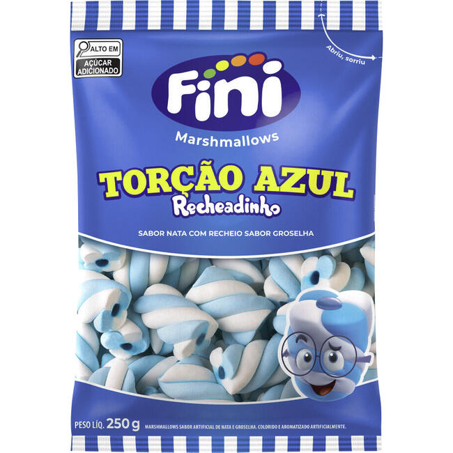 Marshmallow Recheado Fini Azul 250g