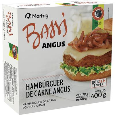 Hambúrguer Bovino Bassi Congelado Angus 400g