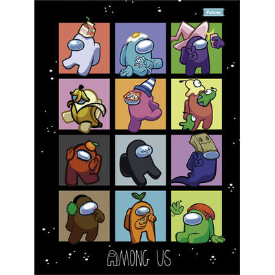 Caderno 1/4 Costurado Among Us Foroni 80 Folhas un