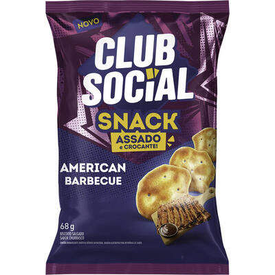 Biscoito Snack Club Social Barbecue 68g