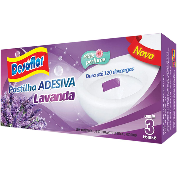 Pastilha Adesiva Sanitária Desoflor Lavanda 3un