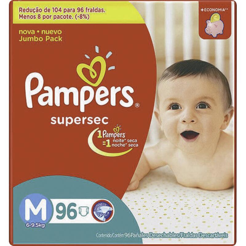Fralda Descartável Pampers Supersec - M 96 un