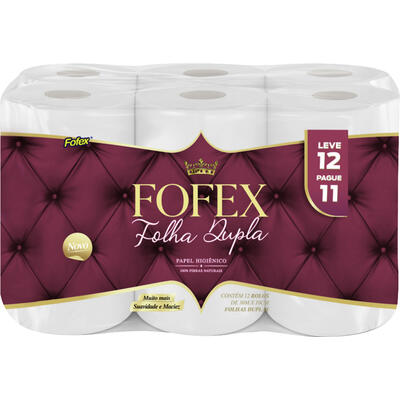 Papel Higiênico Fofex Folha Dupla 30m 12 rolos