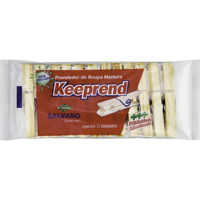 Prendedor de Roupa Keeprend Madeira 12 un