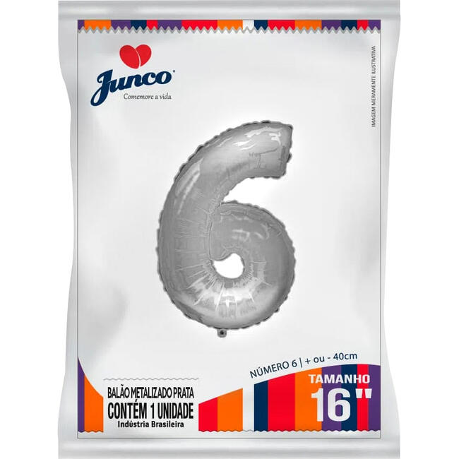 Balão Metalizado Junco 16 Prata Nº6 un
