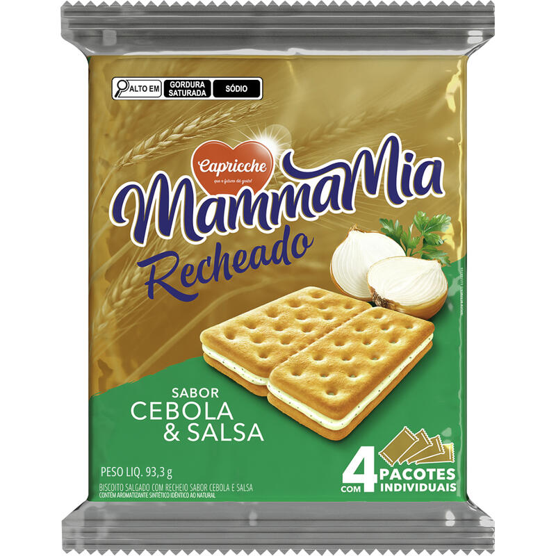 Biscoito Recheado Mamma Mia Cebola e Salsa 93,3g