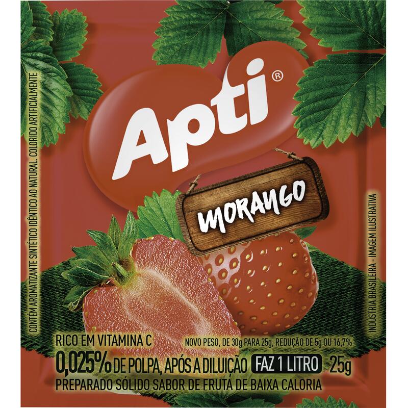 Refresco em Pó Apti Morango 25g