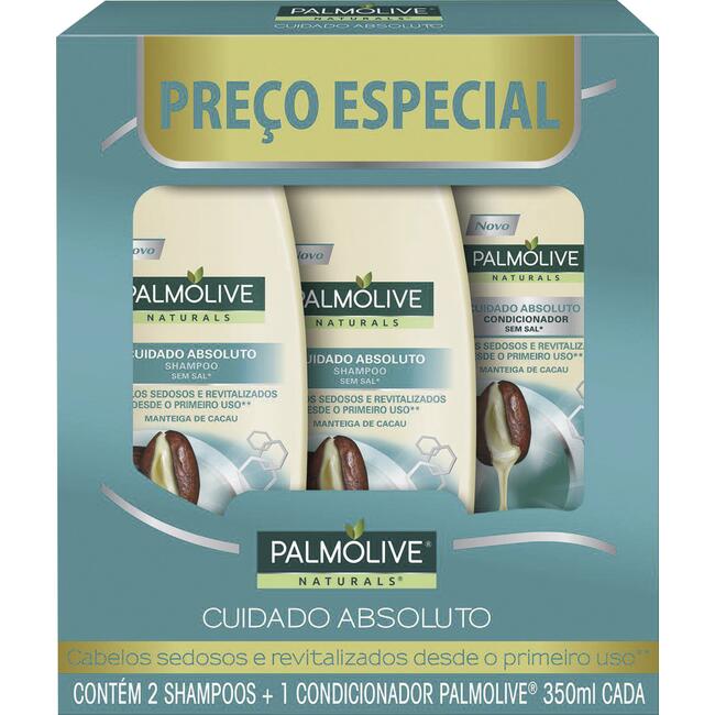 Kit Palmolive 2 Shampoos+1 Cond 350ml Cuidado absoluto