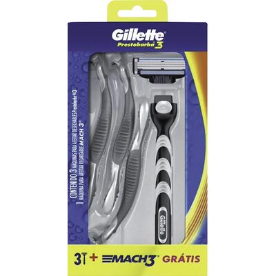 Aparelho Barbear Gillette Prestobarba 3 Gts Apar Mach3 4un