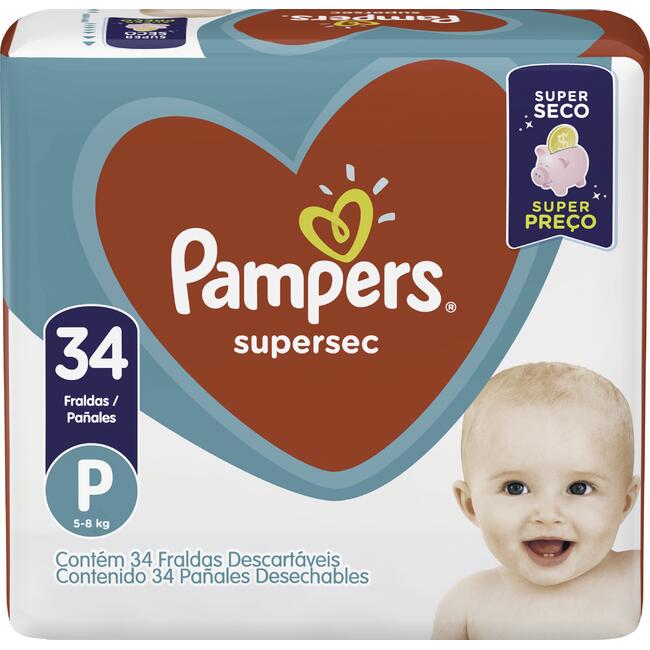 Fralda Descartável Pampers Supersec P 34 un