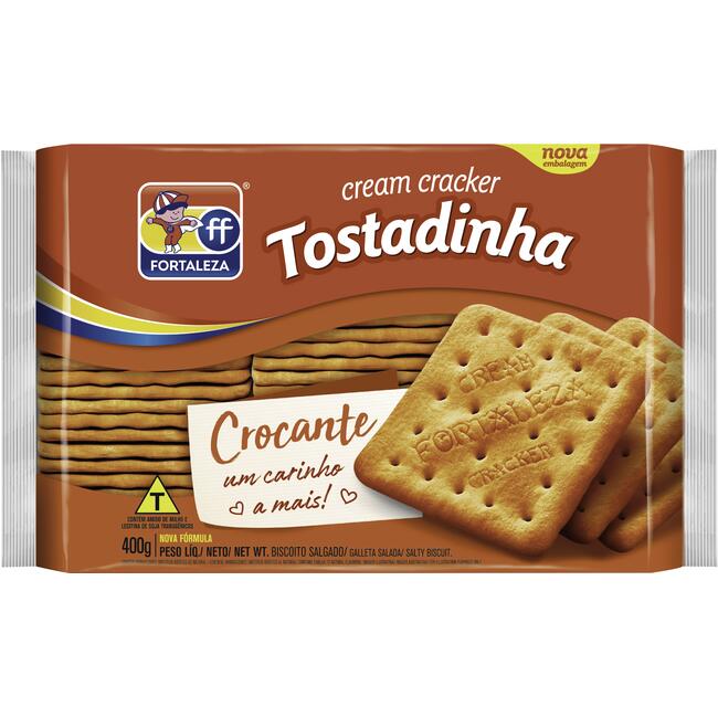 Biscoito Fortaleza Cream Cracker Tostadinha 400g