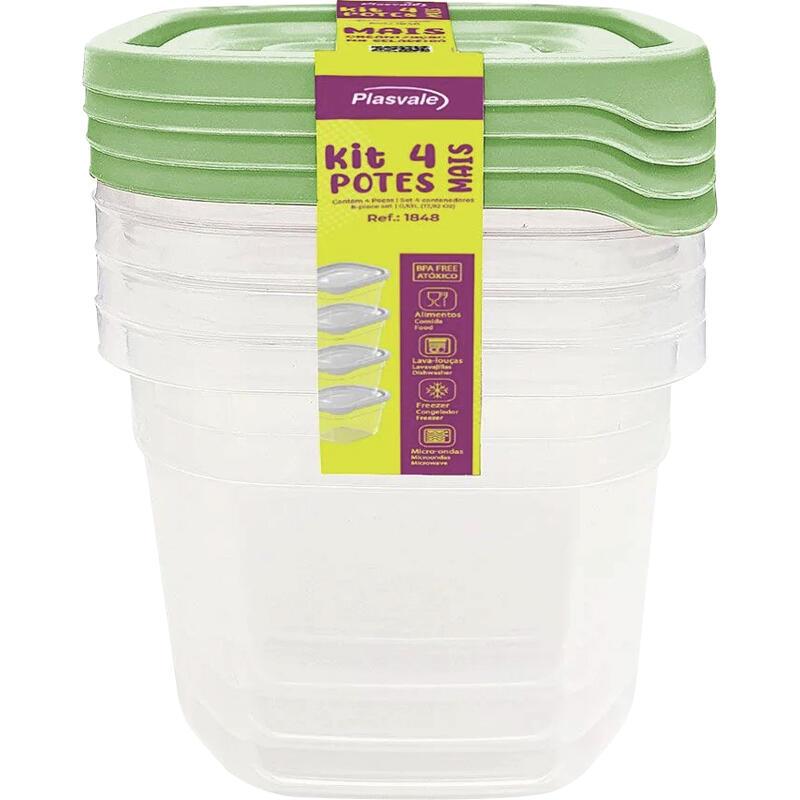 Kit Pote Plasvale Mais 530ml Cjo 4 un