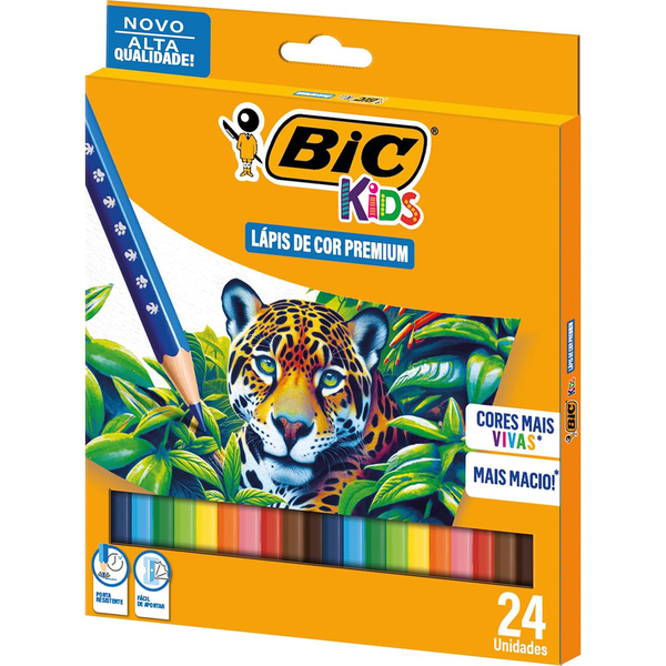 Lápis de Cor Bic  Com 24 Cores - Kids Premium