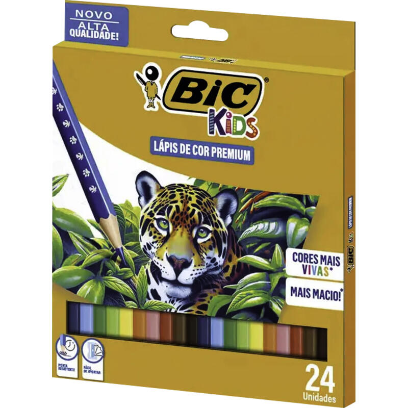 Lápis de Cor Bic  Com 24 Cores - Kids Premium