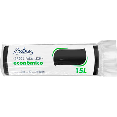 Saco de Lixo Bulnez Econômico 15L 40 un