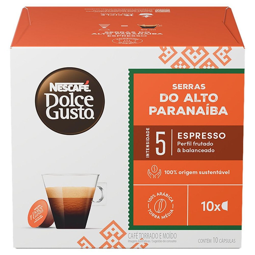 Cápsula de Café Espresso Dolce Gusto Paranaíba Nescafé 10 Un