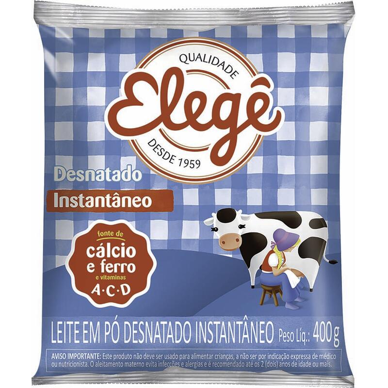 Leite em Pó Elegê Instantâneo desnatado 400g