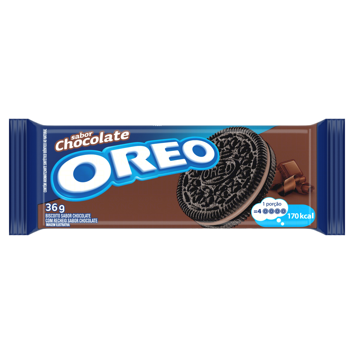 Biscoito Chocolate Recheio Chocolate Oreo Pacote 36g