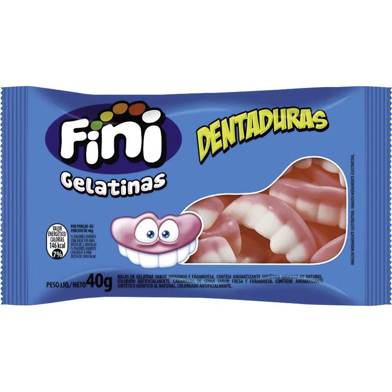 Bala de Gelatina Fini Dentaduras 40g