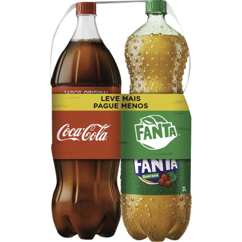 Refrigerante Coca-Cola e Fanta Guaraná 2x2L