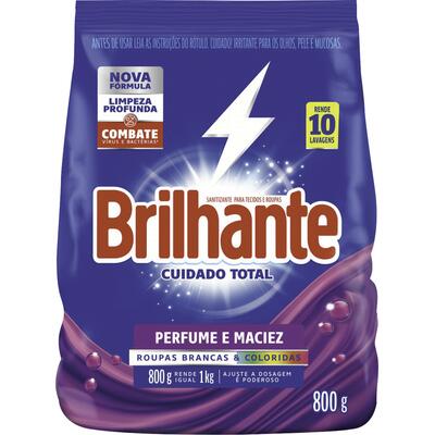 Sanitizante em Pó Brilhante Cuidado total 800g