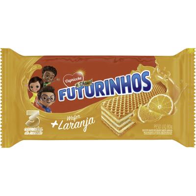 Biscoito Wafer Capricche Futurinhos Laranja 80g
