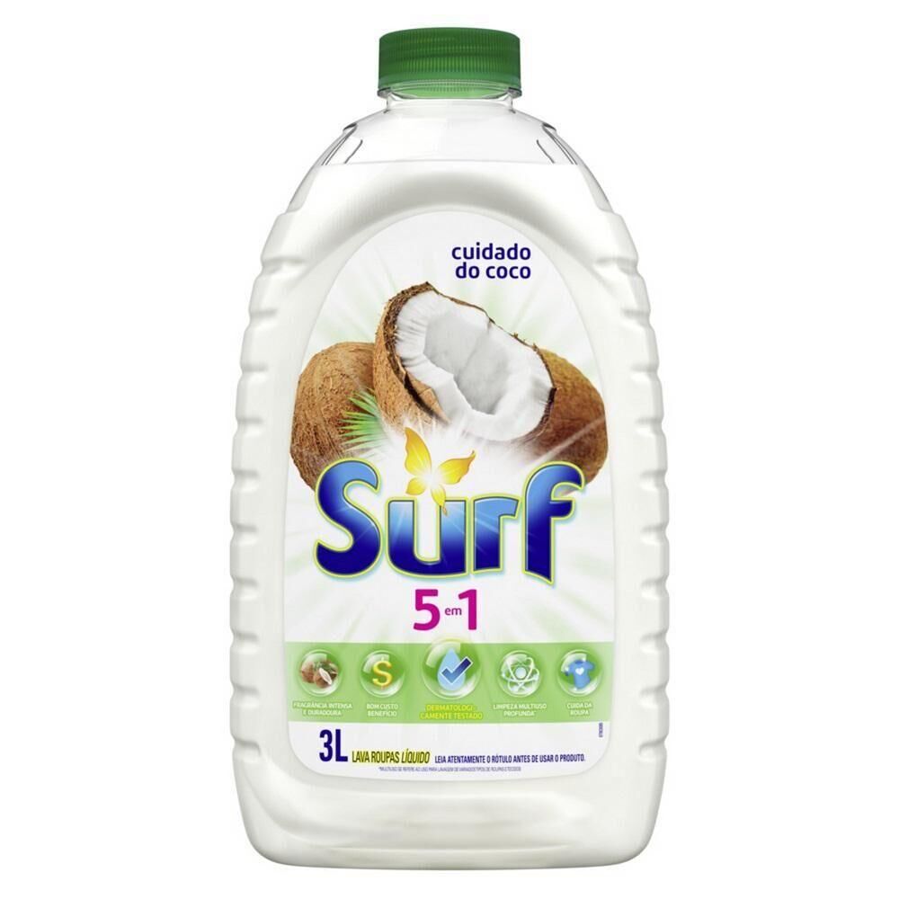 Lava-Roupas Líquido Delicadeza do Coco Surf Frasco 3l