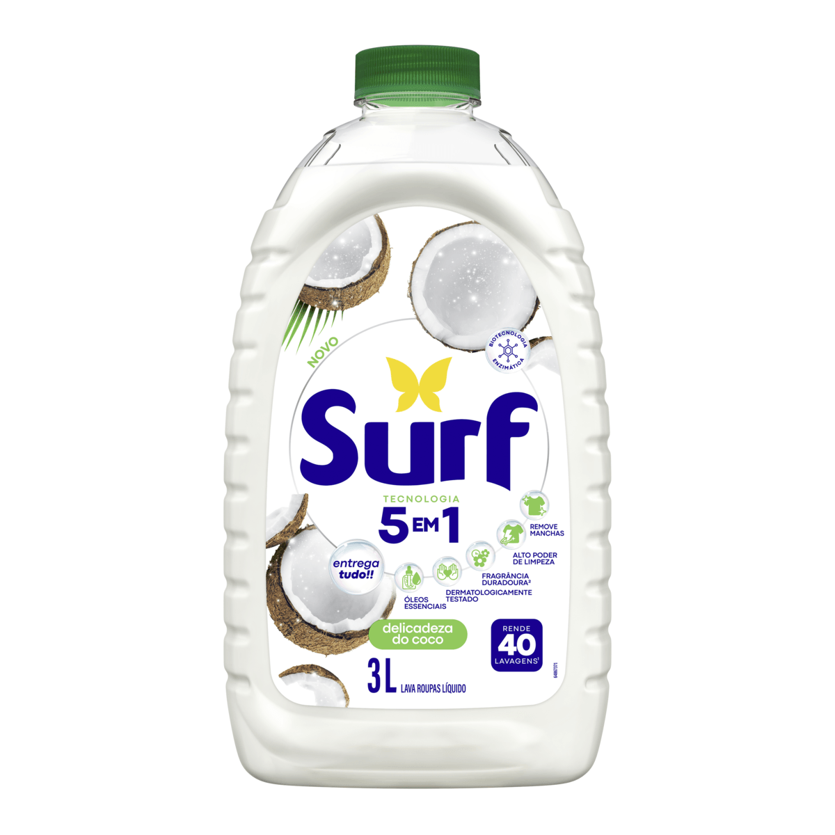 Lava-Roupas Líquido Delicadeza do Coco Surf Frasco 3l