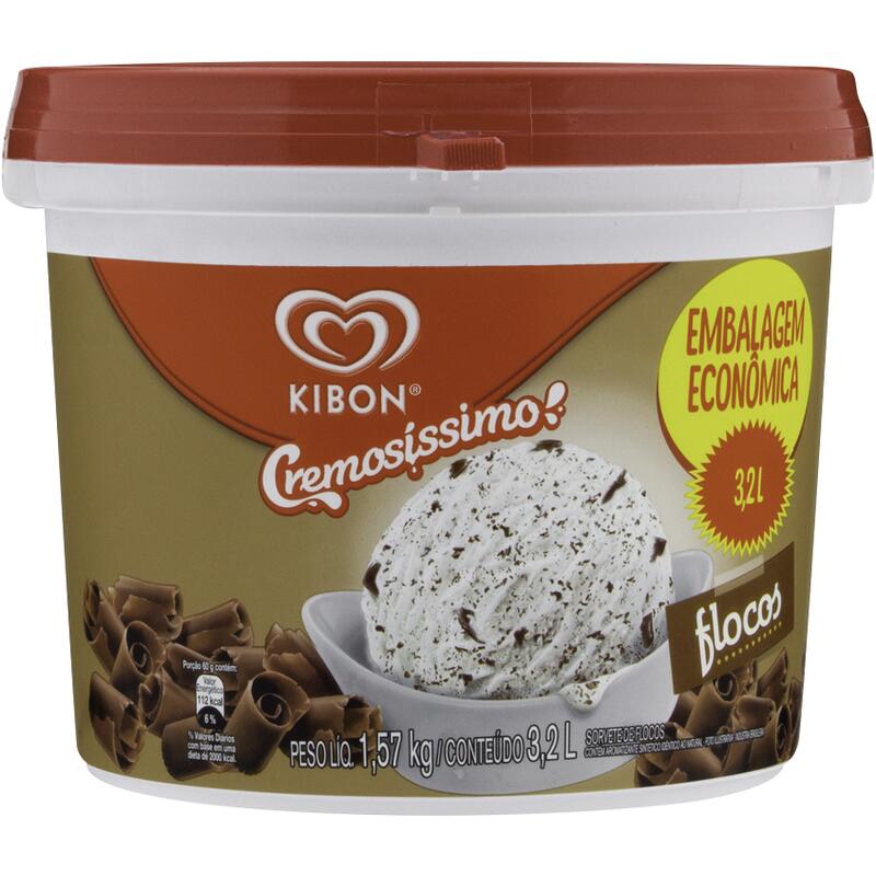 Sorvete Kibon Flocos 3,2L