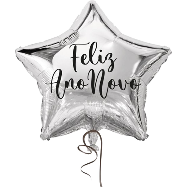 Balão Alegria&festa Metalizado - Ano Novo - Prata