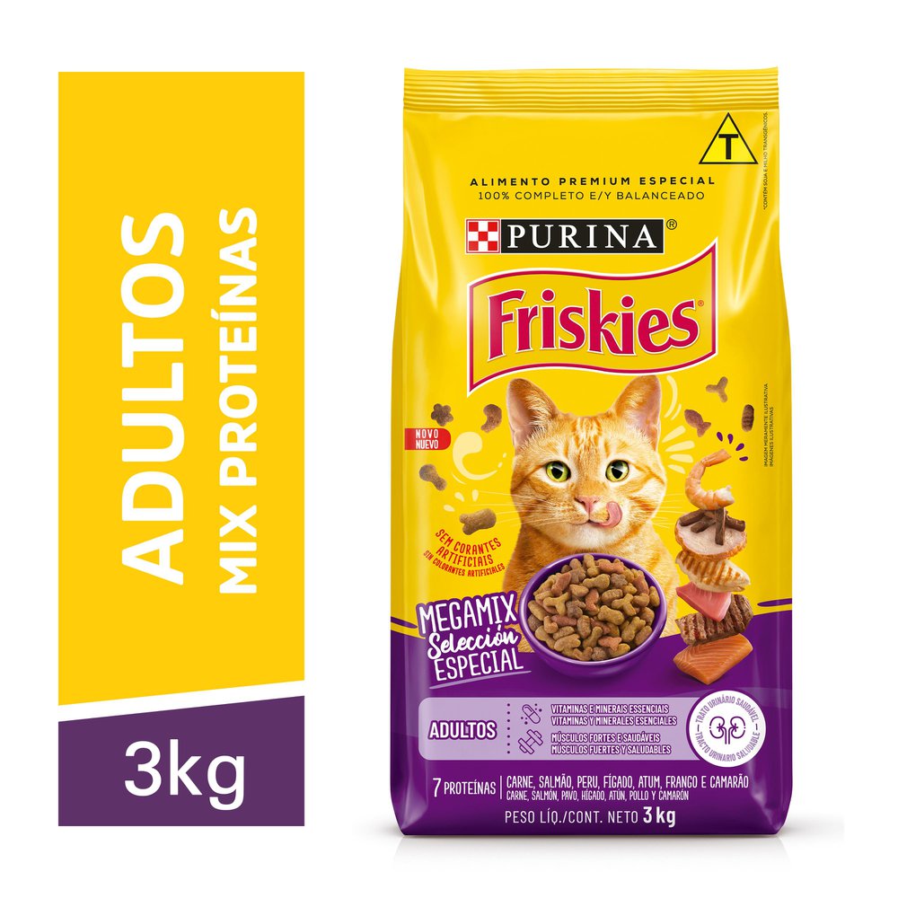 Ração para Gatos Adultos Friskies Megamix 3kg